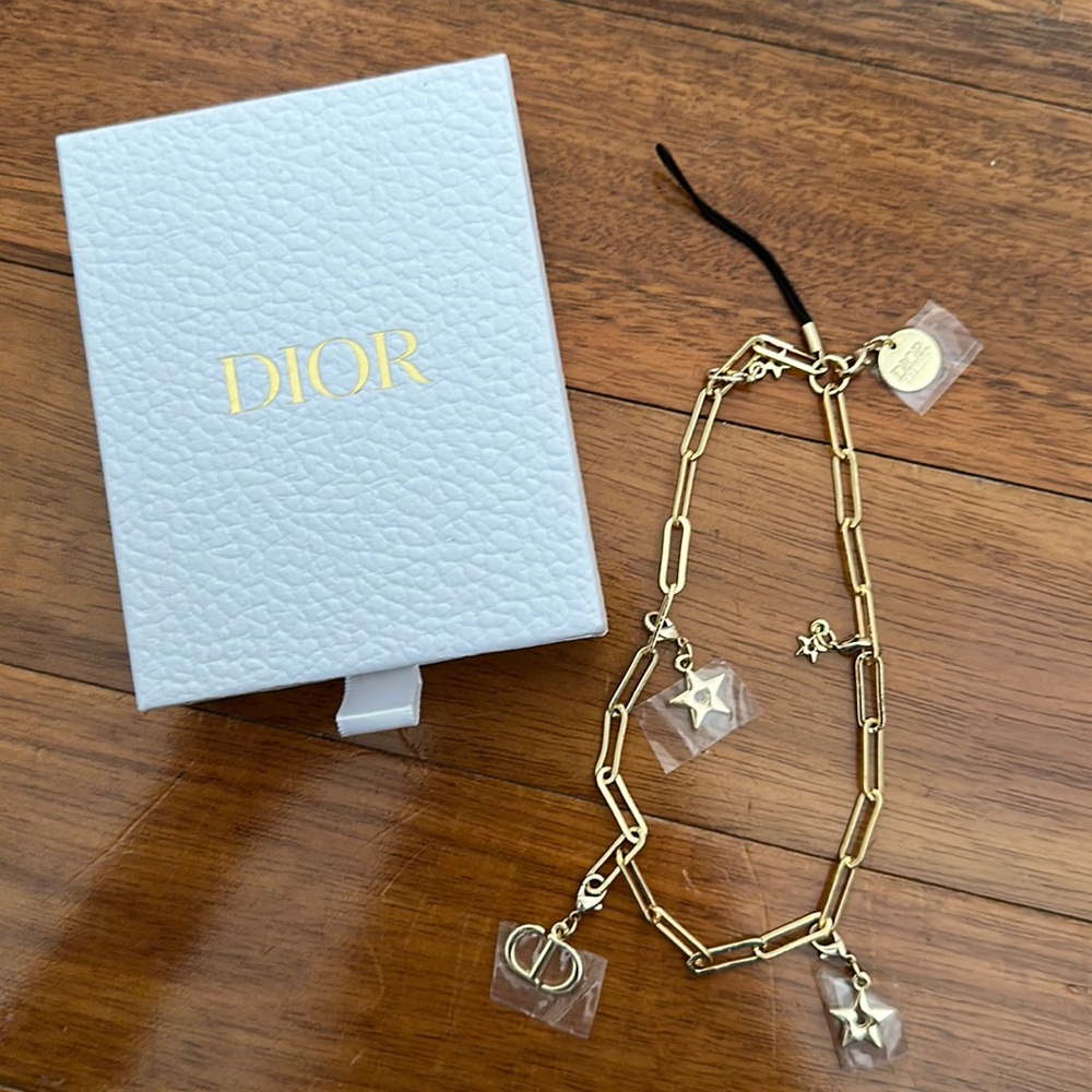 Dior Gold Chain Phone Case Accessory